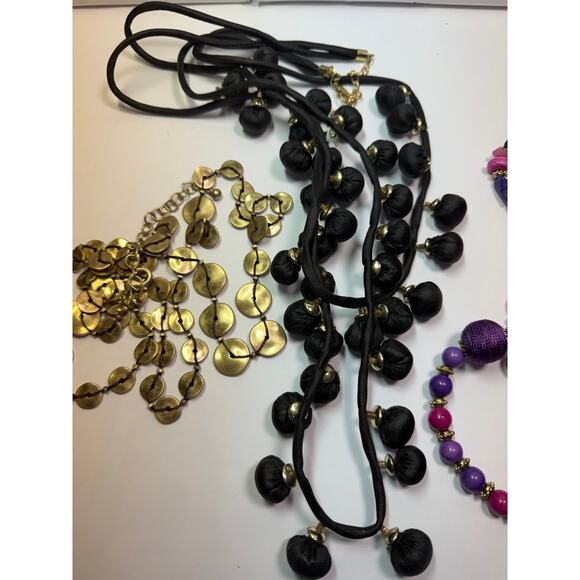 Chicos Chico's long necklace necklaces lot bundle jewelry Purple gold black - Picture 13 of 14
